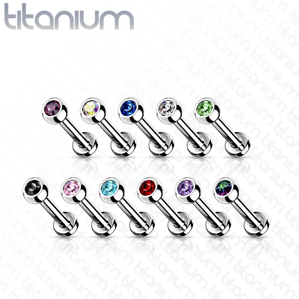 MARRE Piercing do brady TITAN, vnitřní závit, 1,2 x 8 mm, kulička 3 mm (modrá) - TIT1010B-12083