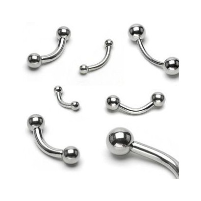 Piercing do obočí - kuličky, tl. tyčky 1,0 mm (1,0 x 6 mm, 3 mm kuličky)