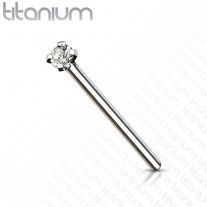 Variabilní piercing do nosu - titan, čirý kamínek (2,5 mm)