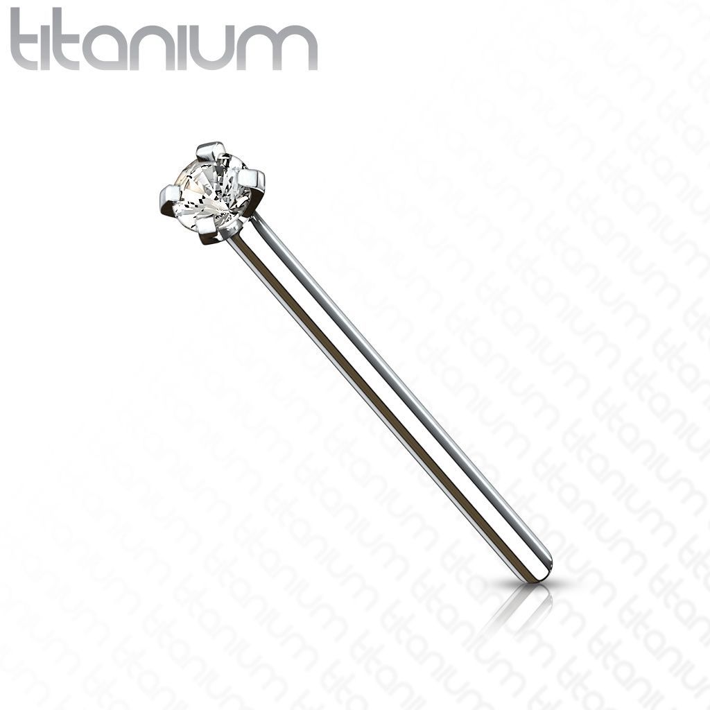 Šperky4U Variabilní piercing do nosu - titan, čirý kamínek (2 mm) - TIT1039-020