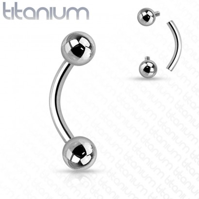 Piercing do obočí TITAN (1,2 x 8 mm)