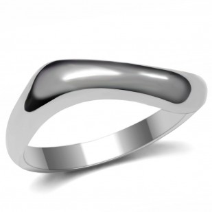 Lesklý ocelový prsten vlnka