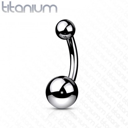 Piercing do pupíku - banánek malý TITAN (1,6 x 10 mm)