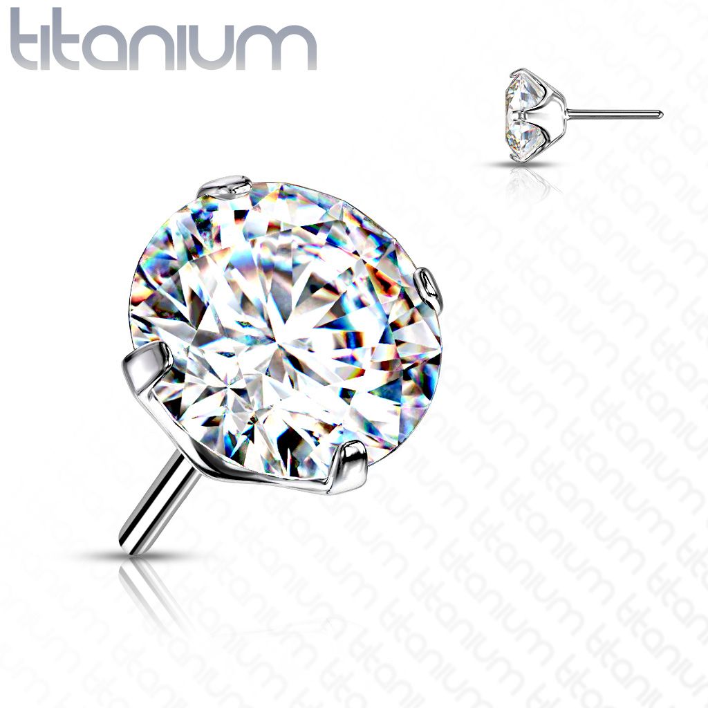 Šperky4U Kamínek k PUSH IN piercing do nosu TITAN (4 mm) - TIT1148C-040