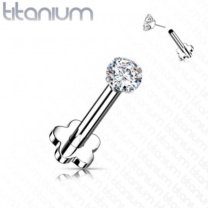 PUSH IN piercing do brady / ucha TITAN 1,2 x 8 mm (čirá)