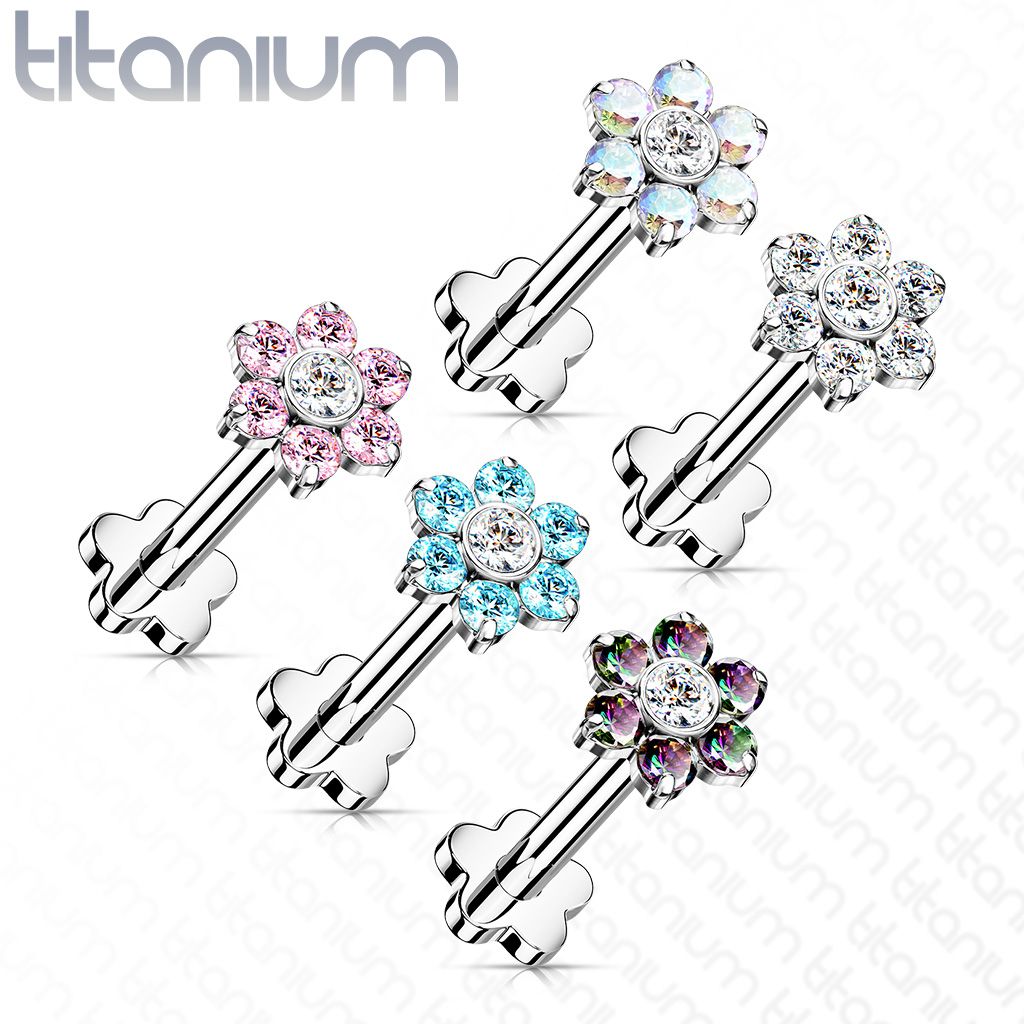 Šperky4U PUSH IN piercing do brady / ucha TITAN 1,2 x 8 mm (čirá/čirá) - TIT1192-C