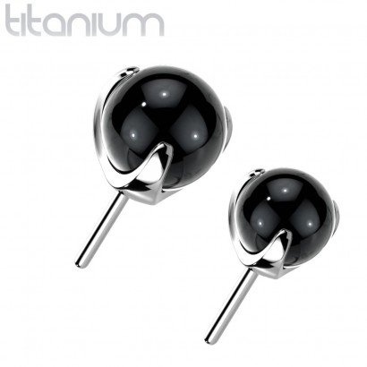 Kamínek k PUSH IN piercingu TITAN, černý kamínek (3 mm)