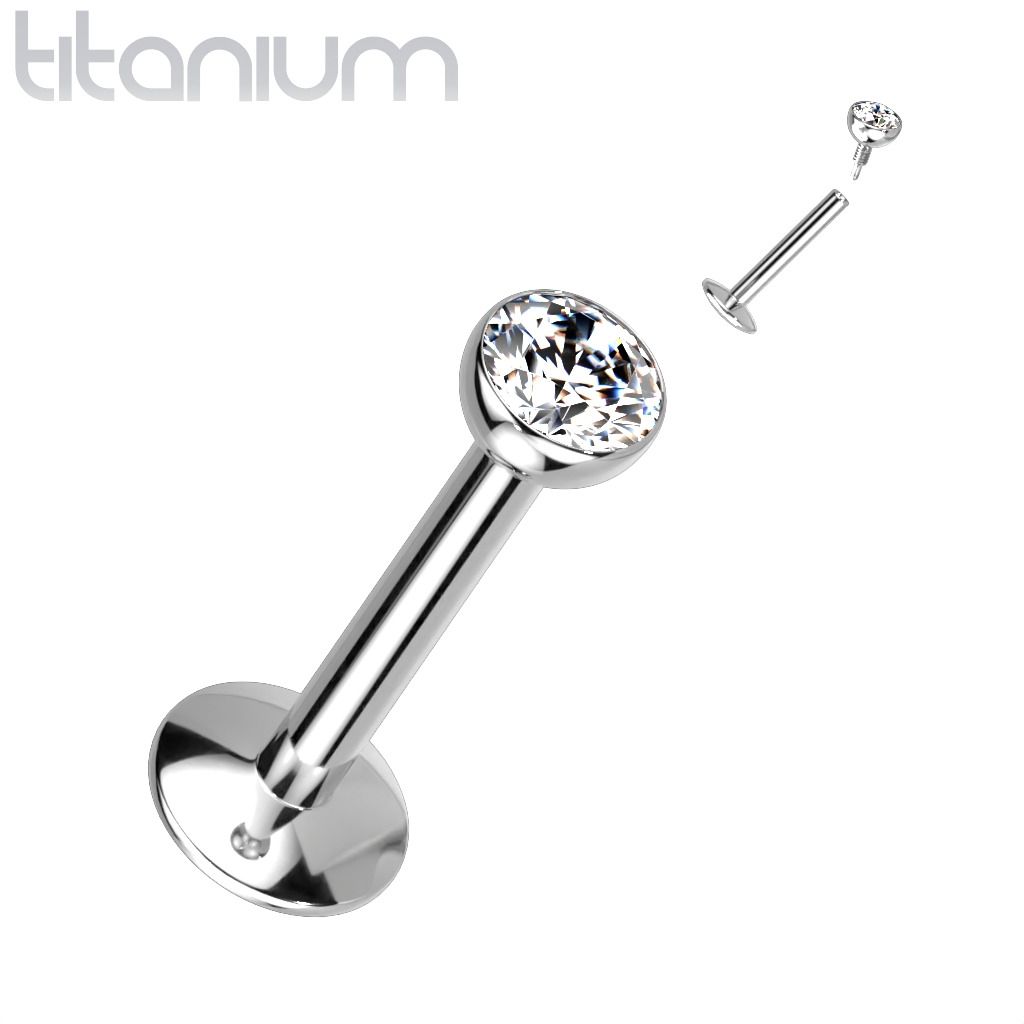 MARRE Piercing do brady titan (1,2 x 10 mm, kamínek 3 mm) - TIT1216-121003