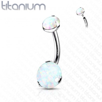 Piercing do pupíku - TITAN (bílá)