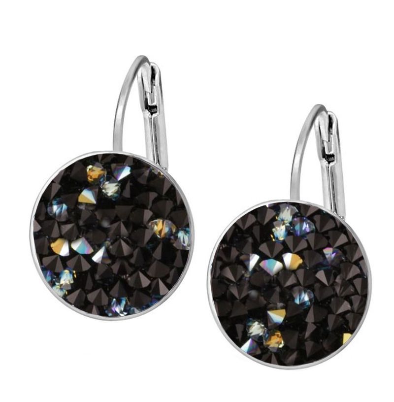 Náušnice s krystaly Crystals from Swarovski BLACK AB