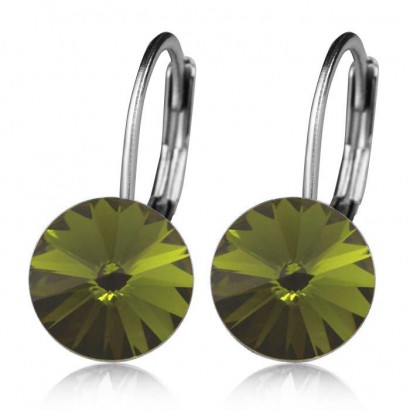 Ocelové náušnice s krystaly Swarovski® OLIVINE