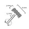 Piercing do brady - labreta TITAN, 1,2 x 8 mm