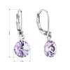 Náušnice bižuterie visací s krystalem Swarovski fialové kulaté 51080.3 violet