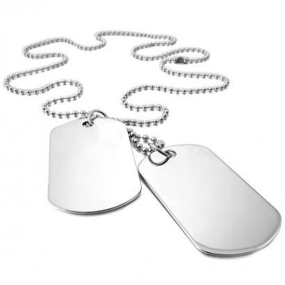 Vojenské známky - dog tag + kuličkový řetízek