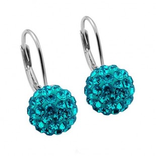 Stříbrné náušnice s krystaly Crystals from Swarovski® Blue Zircon