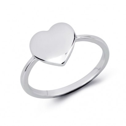 Stříbrný prsten srdce (1,36 g, 53)