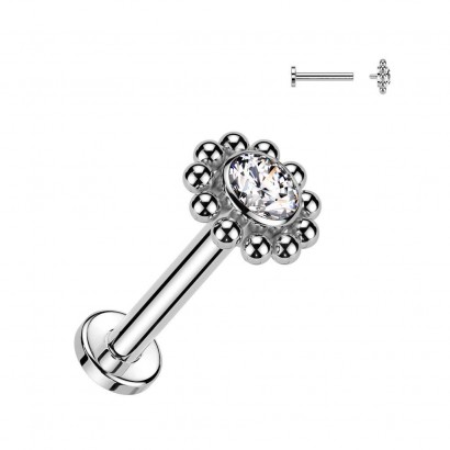 Piercing do brady / ucha TITAN (čirá 1,2 x 6 mm)