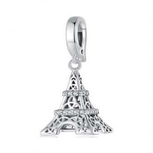 Stříbrný přívěsek korálek Eiffelova věž
