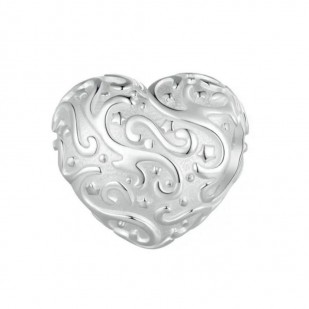 Stříbrný přívěsek korálek srdce s ornamenty