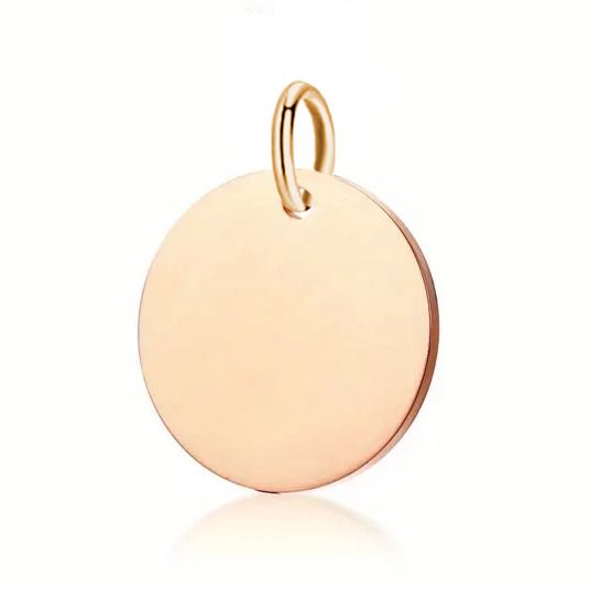 Šperky4U Ocelový přívěsek kolečko, Rose gold, 15 mm - DR1335-15