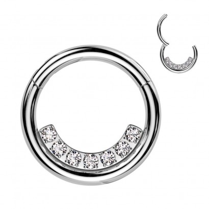 Piercing septum / helix / cartilage se zirkony (1,2 x 8 mm)