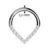 Segment kruh se zirkony septum / helix / cartilage / tragus piercing (1,2 x 10 mm)