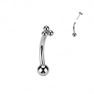 PUSH IN piercing do obočí TITAN, 1,2 x 8 mm