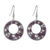 Náušnice bižuterie se Swarovski krystaly fialové kulaté 51040.3 plum