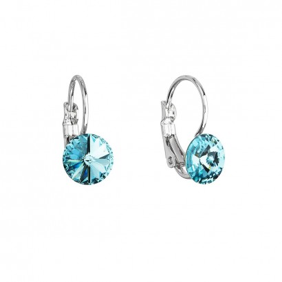 Náušnice bižuterie se Swarovski krystaly modré kulaté 51031.3 turquoise