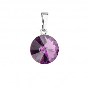 Přívěsek bižuterie se Swarovski krystaly fialový kulatý 54001.3 amethyst