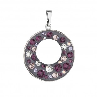 Přívěsek bižuterie se Swarovski krystaly fialový kulatý 54026.3 plum