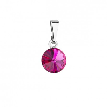 Přívěsek bižuterie se Swarovski krystaly růžový kulatý 54018.3 fuchsia