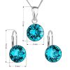 Sada šperků s krystaly Swarovski náušnice, řetízek a přívěsek modré kulaté 39140.3 blue zircon