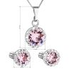 Sada šperků s krystaly Swarovski náušnice, řetízek a přívěsek růžové kulaté 39352.3 light rose