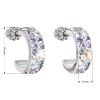 Stříbrné náušnice kruhy s krystaly Swarovski fialový půlkruh 31118.3 Violet