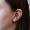 Stříbrné náušnice pecka s krystaly Swarovski ab efekt kosočtverec 31169.2