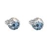 Stříbrné náušnice pecka s krystaly Swarovski modré kulaté 31336.3 ice blue