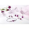 Stříbrné náušnice pecka se Swarovski krystaly růžové kulaté 31113.3 fuchsia