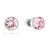 Stříbrné náušnice pecka se Swarovski krystaly růžové kulaté 31113.3 light rose