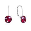 Stříbrné náušnice visací s krystaly Swarovski červené malé 31321.3 cherry