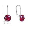 Stříbrné náušnice visací s krystaly Swarovski červené malé 31321.3 cherry