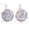 Stříbrné náušnice visací s krystaly Swarovski fialové kulaté 31161.3 violet