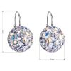 Stříbrné náušnice visací s krystaly Swarovski fialové kulaté 31176.3 violet