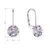 Stříbrné náušnice visací s krystaly Swarovski fialové malé 31321.3 violet