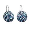 Stříbrné náušnice visací s krystaly Swarovski modré kulaté 31176.3 blue style