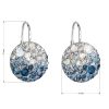 Stříbrné náušnice visací s krystaly Swarovski modré kulaté 31176.3 ice blue