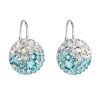 Stříbrné náušnice visací s krystaly Swarovski modré kulaté 31176.3 light turquoise