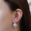 Stříbrné náušnice visací s krystaly Swarovski modré kulaté 31176.3 light turquoise