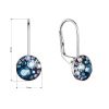 Stříbrné náušnice visací s krystaly Swarovski modré malé 31321.3 blue style