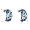 Stříbrné náušnice visací s krystaly Swarovski modré půlkruh 31164.3 blue style